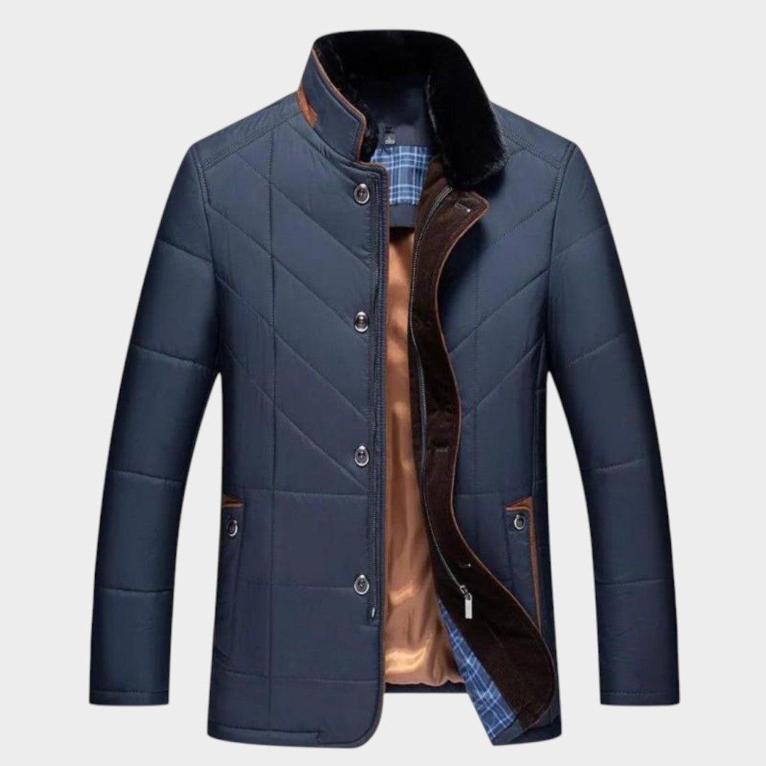 Helmfried | Chaqueta acolchada de hombre con cuello de piel